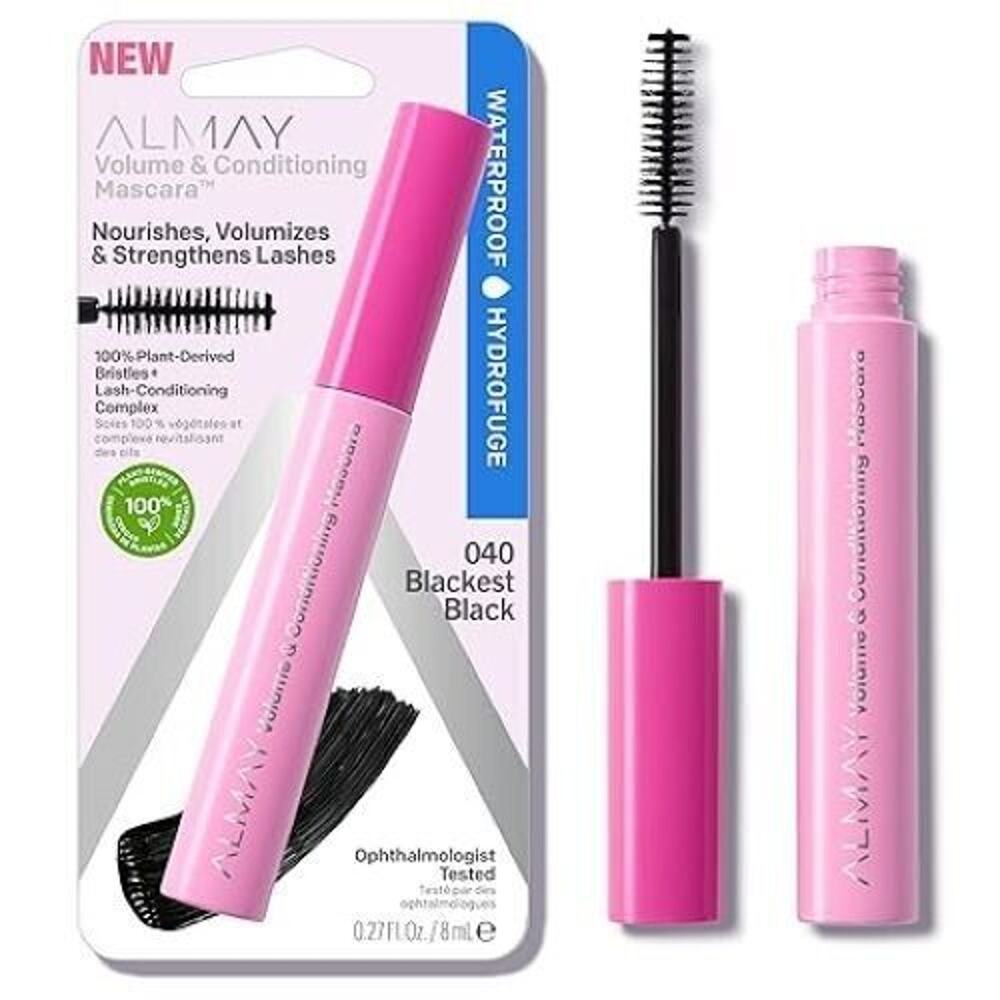 Almay Volume & Conditioning Mascara, Hydrating All Day Wear, 40 Blackest Black W